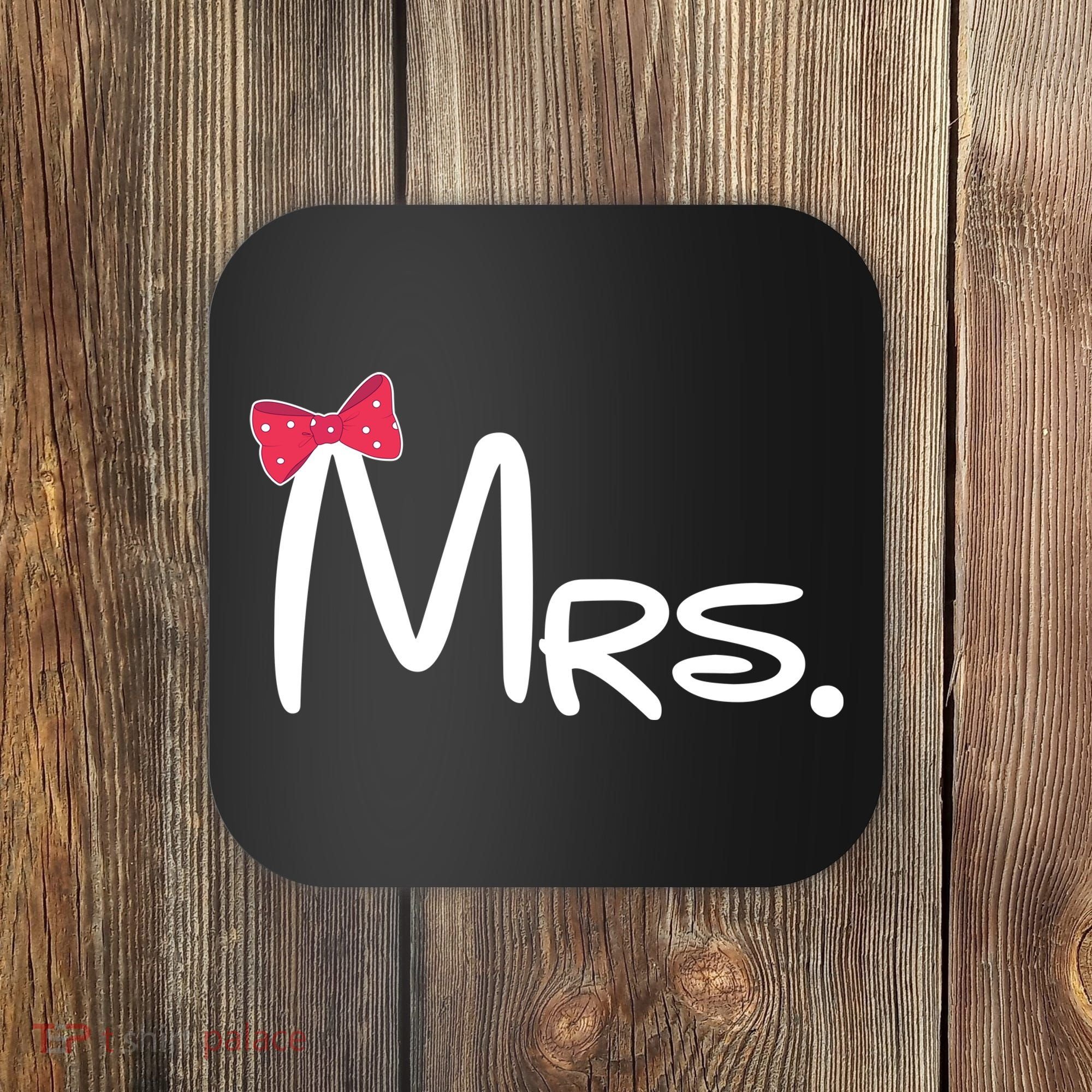 Mrs. Bow Tie Cute Matching Couples Coaster