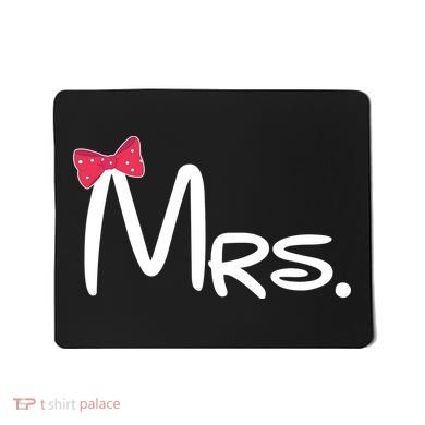 Mrs. Bow Tie Cute Matching Couples Mousepad