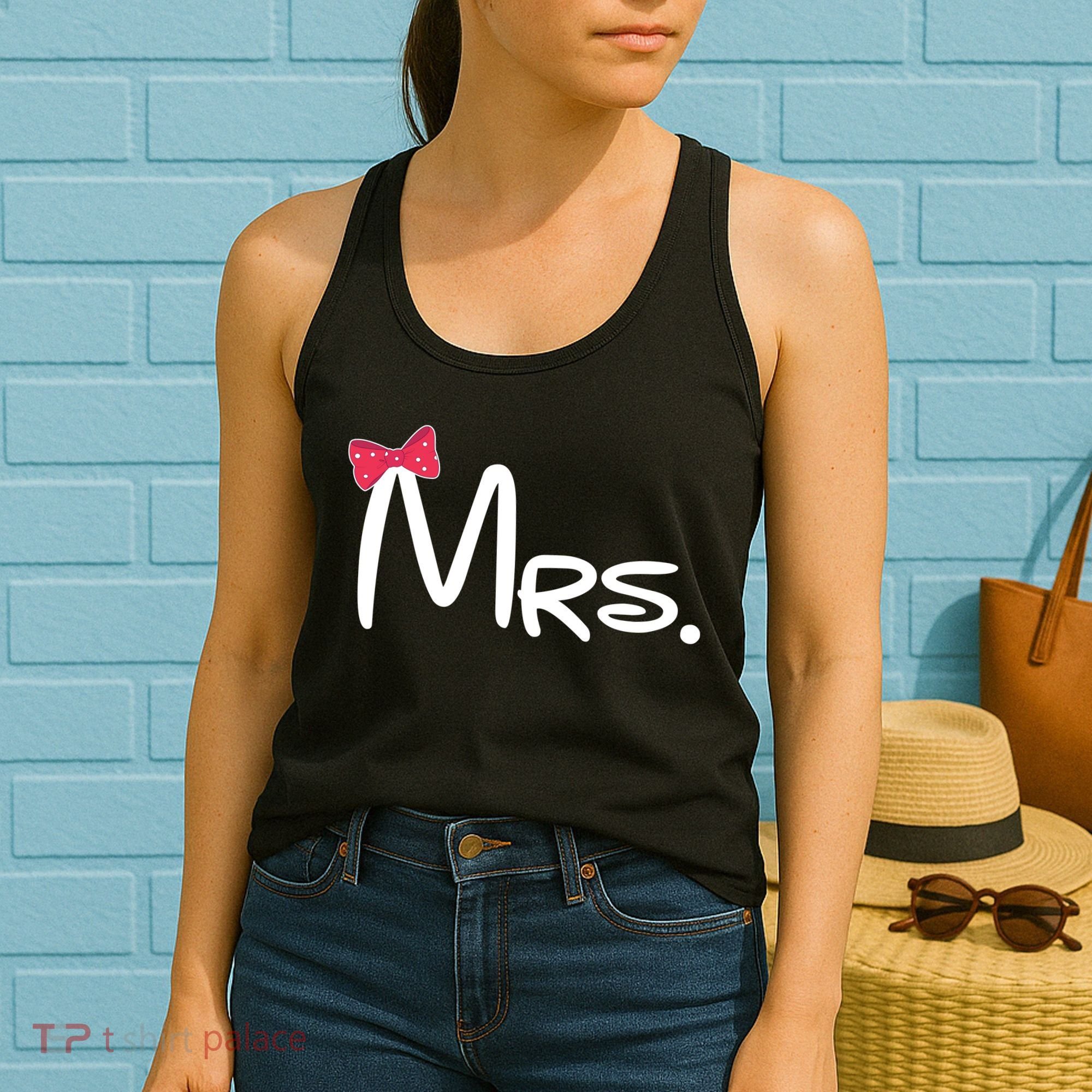 Mrs. Bow Tie Cute Matching Couples Women's Tank Top
