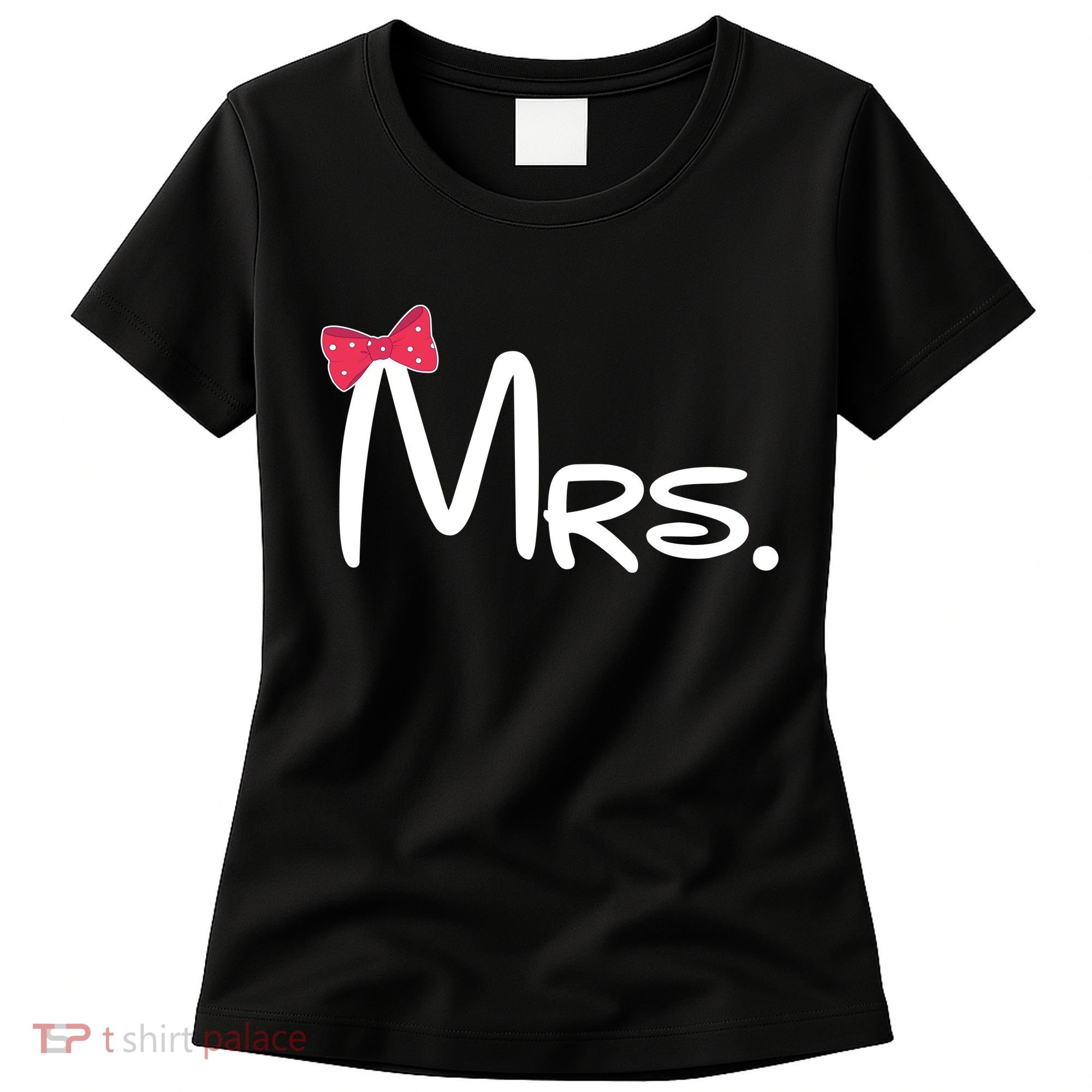 Mrs. Bow Tie Cute Matching Couples Women's T-Shirt