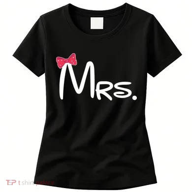 Mrs. Bow Tie Cute Matching Couples Women's T-Shirt