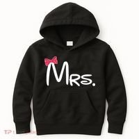 Mrs. Bow Tie Cute Matching Couples Kids Hoodie thumb 0