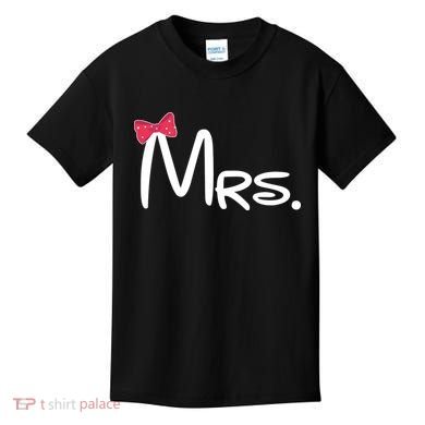 Mrs. Bow Tie Cute Matching Couples Kids T-Shirt