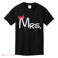 Mrs. Bow Tie Cute Matching Couples Kids T-Shirt thumb 0