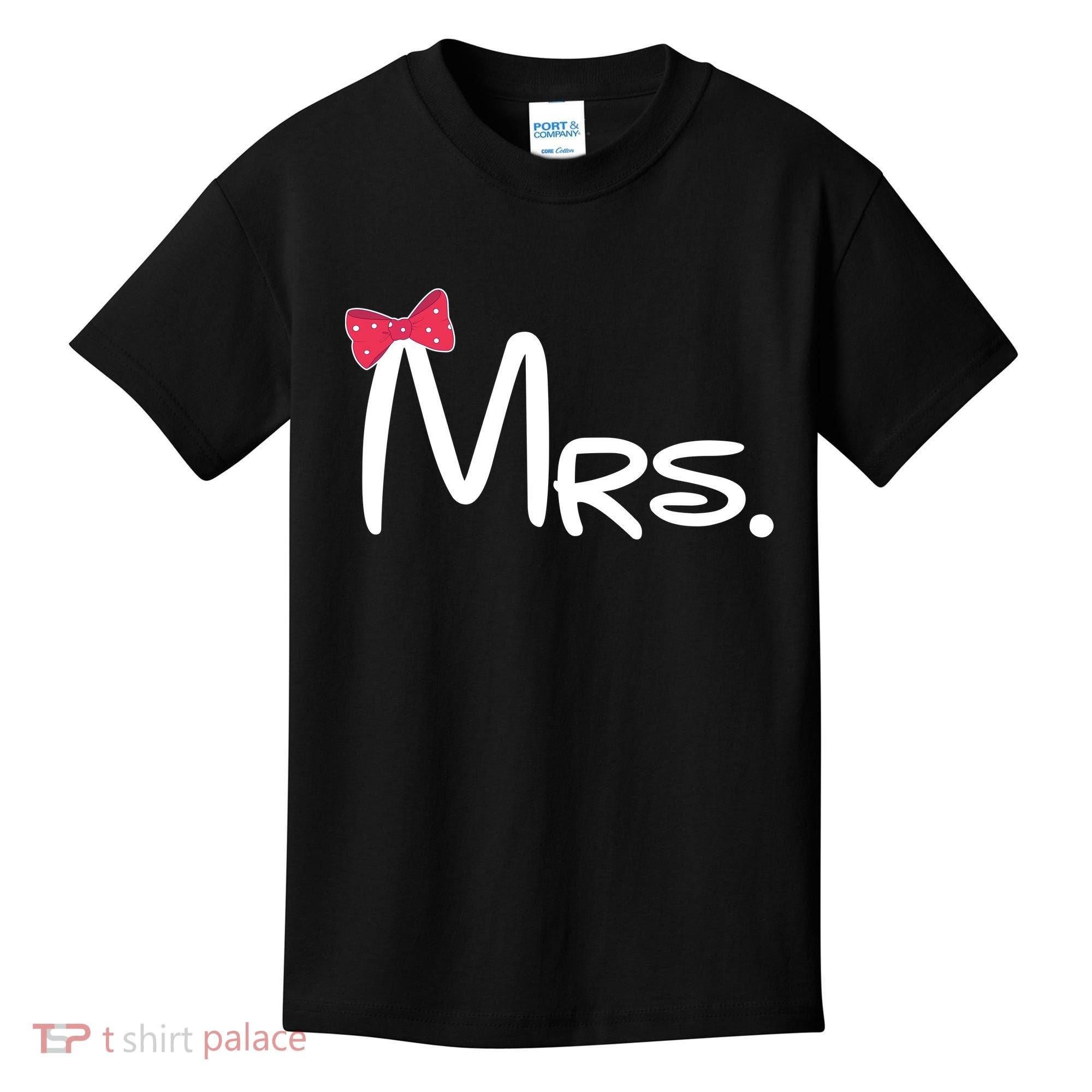 Mrs. Bow Tie Cute Matching Couples Kids T-Shirt