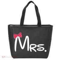 Mrs. Bow Tie Cute Matching Couples Tote Bag thumb 0