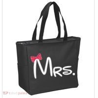 Mrs. Bow Tie Cute Matching Couples Tote Bag thumb 2