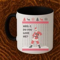 Mrs. C Do You Love Me Ugly Christmas Sweater Coffee Mug thumb 2