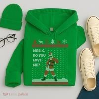 Mrs. C Do You Love Me Ugly Christmas Sweater Hoodie thumb 4