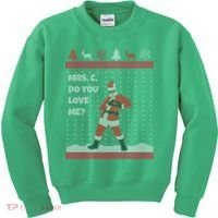 Mrs. C Do You Love Me Ugly Christmas Sweater Kids Sweatshirt thumb 0