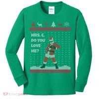 Mrs. C Do You Love Me Ugly Christmas Sweater Kids Long Sleeve Shirt thumb 0