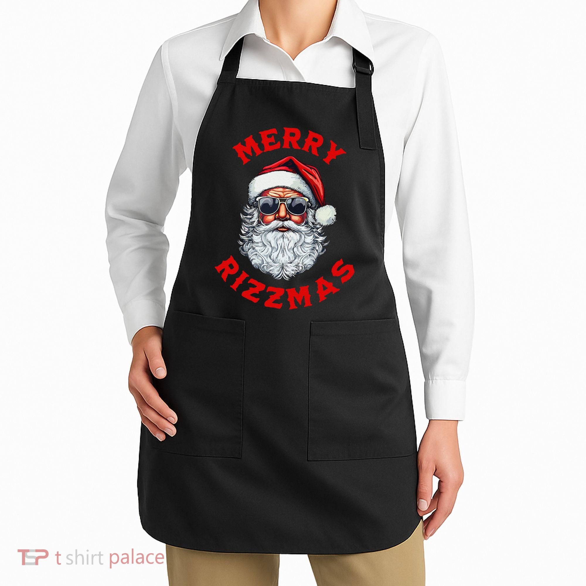 Merry Rizzmas Sigmas Gen Alpha Middle School Christmas Apron