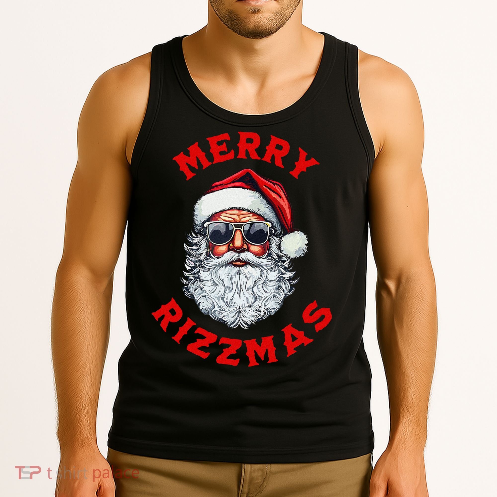 Merry Rizzmas Sigmas Gen Alpha Middle School Christmas Tank Top