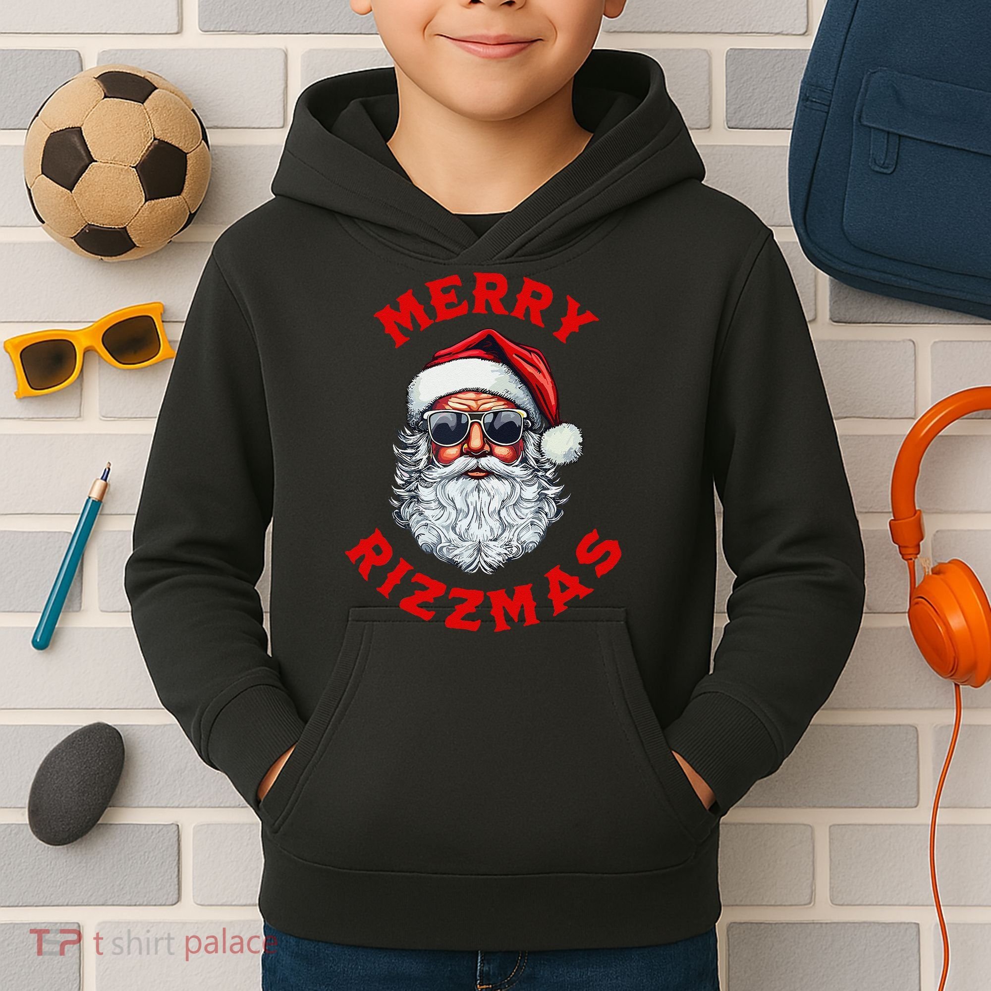 Merry Rizzmas Sigmas Gen Alpha Middle School Christmas Kids Hoodie