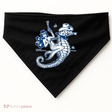 Mermaid Riding Seahorse USA-Made Doggie Bandana