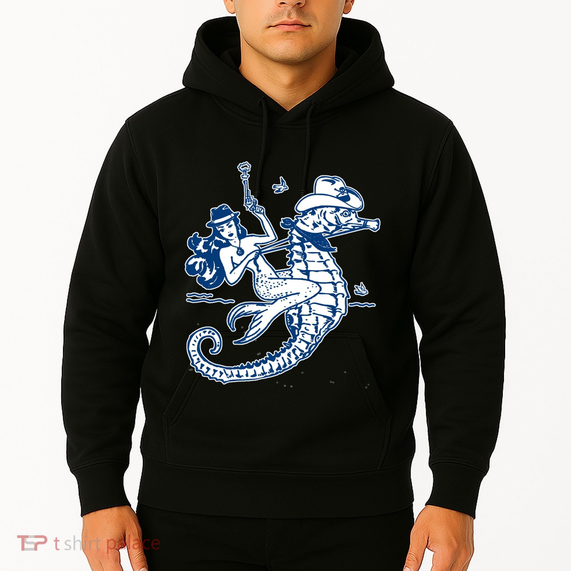 Mermaid Riding Seahorse Hoodie