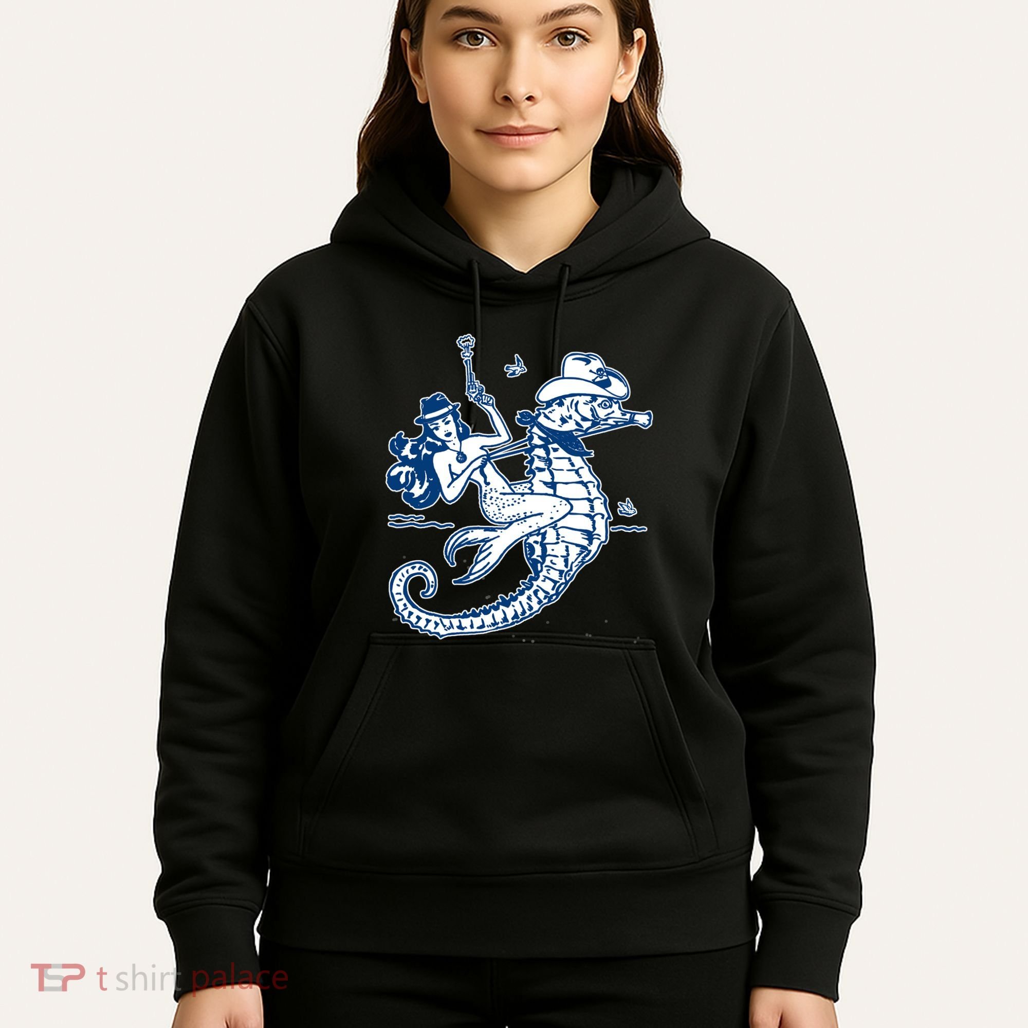 Mermaid Riding Seahorse Hoodie