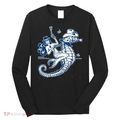 Mermaid Riding Seahorse Long Sleeve Shirt