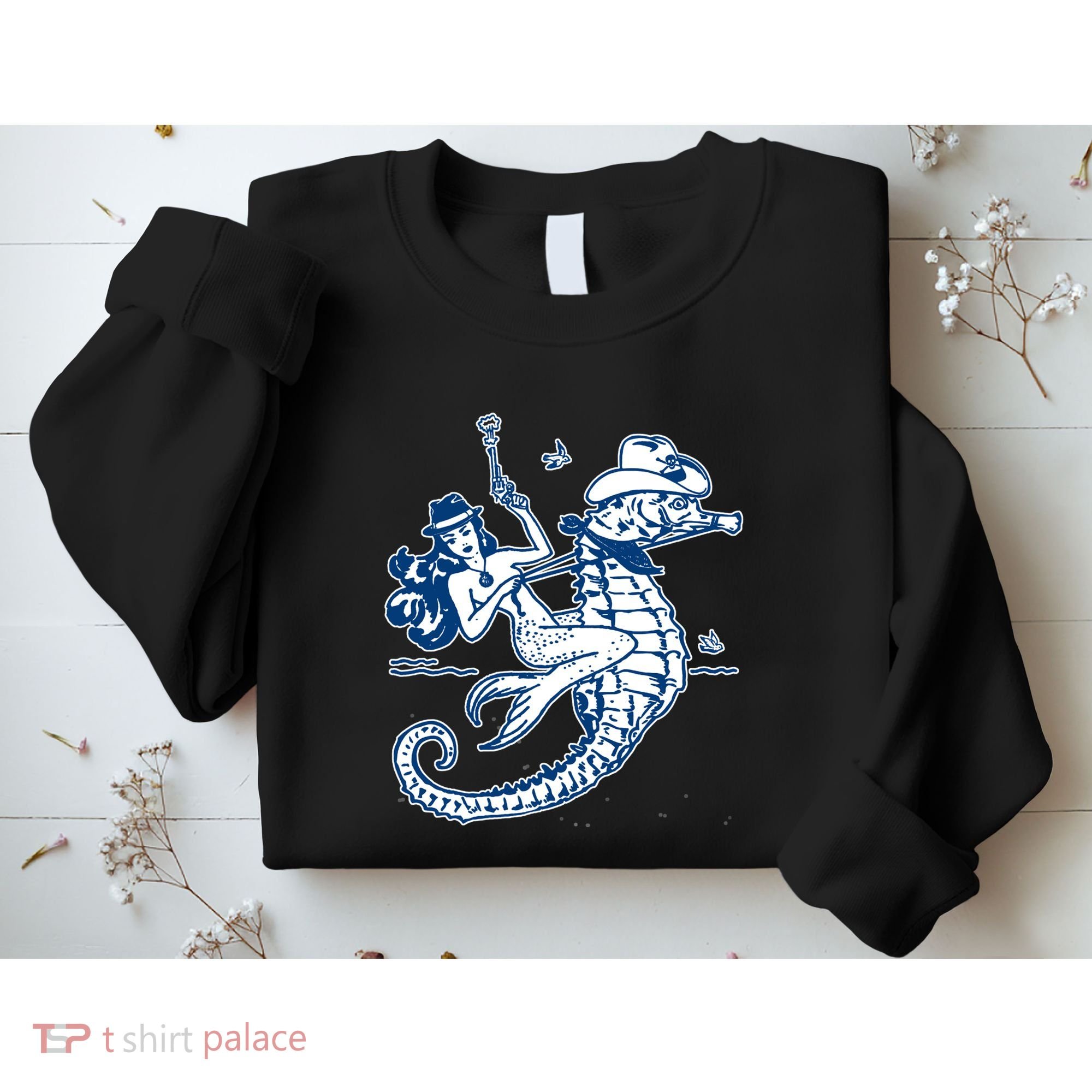 Mermaid Riding Seahorse Sweatshirt