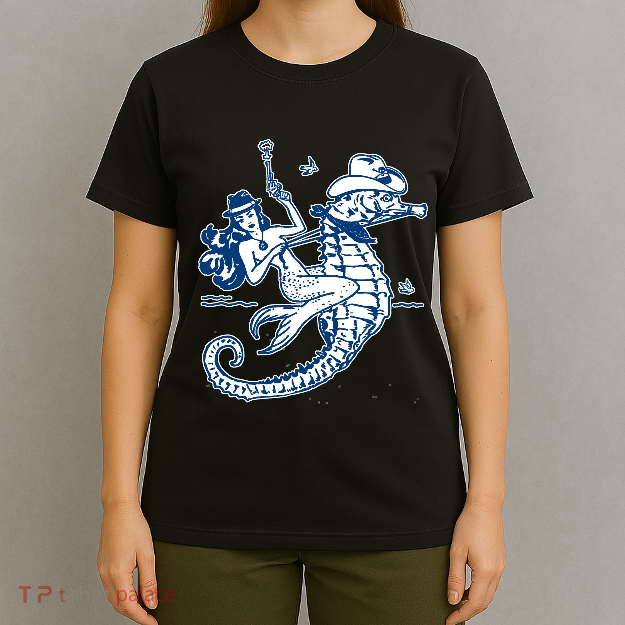 Mermaid Riding Seahorse T-Shirt