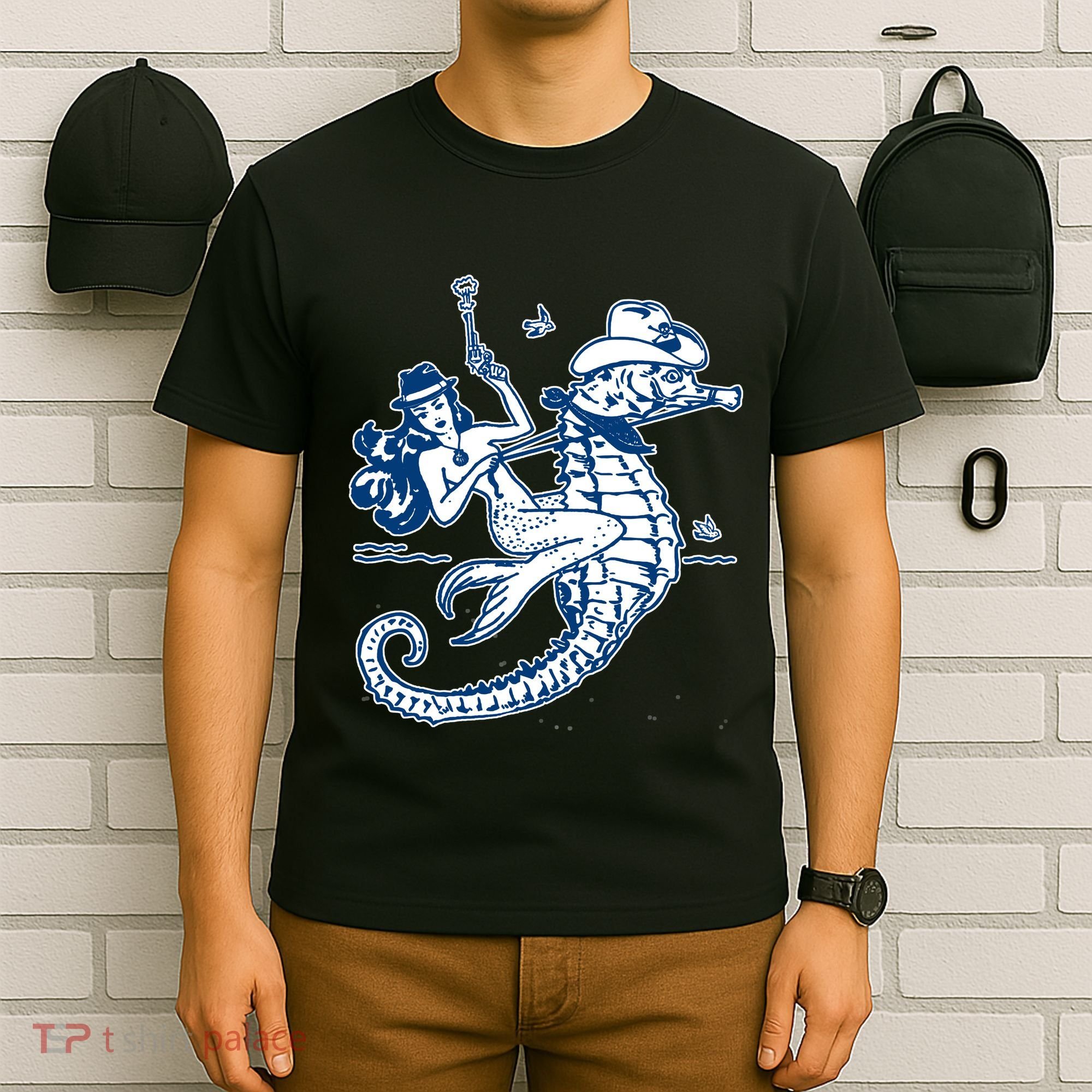 Mermaid Riding Seahorse T-Shirt