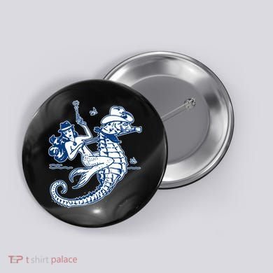 Mermaid Riding Seahorse Button