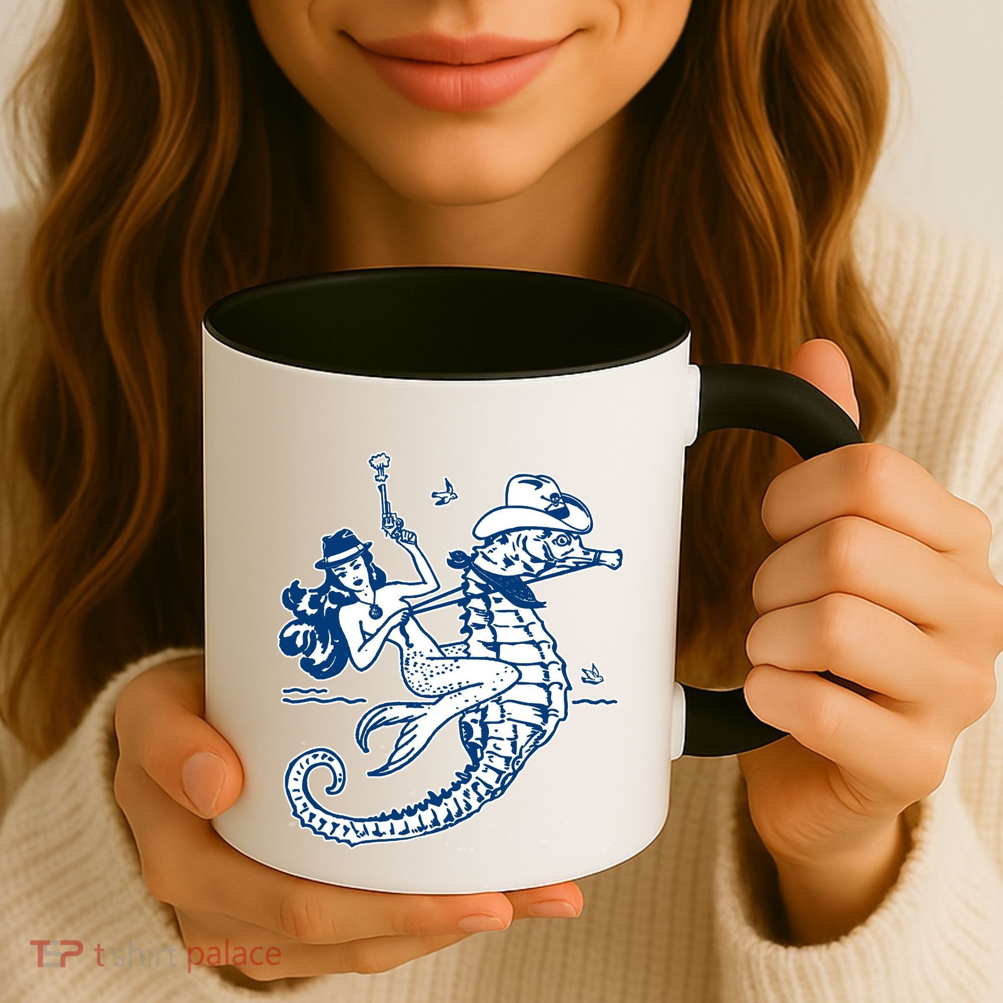 Mermaid Riding Seahorse Coffee Mug