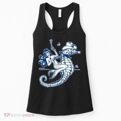Mermaid Riding Seahorse Women's Tank Top