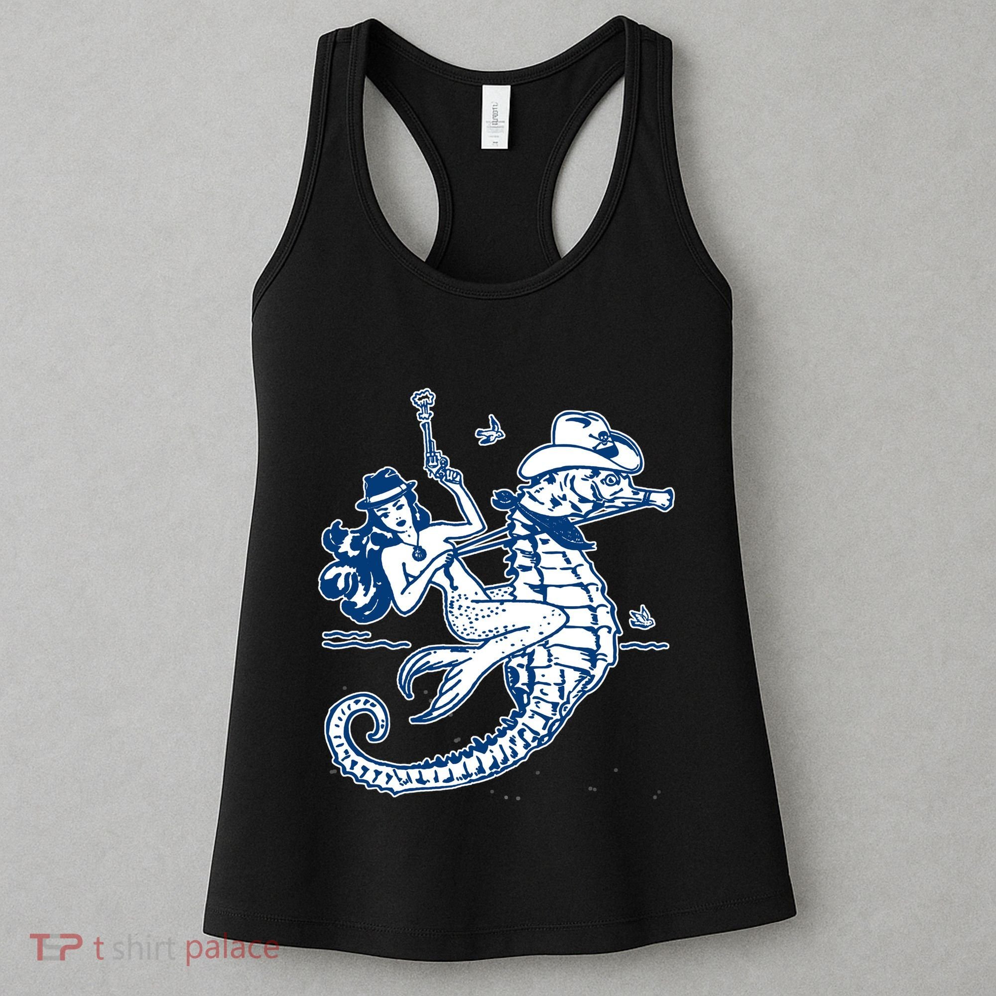Mermaid Riding Seahorse Women's Tank Top