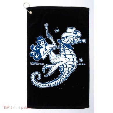 Mermaid Riding Seahorse Golf Towel