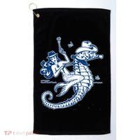 Mermaid Riding Seahorse Golf Towel thumb 0
