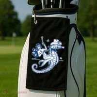 Mermaid Riding Seahorse Golf Towel thumb 2
