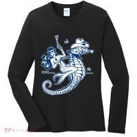 Mermaid Riding Seahorse Women's Long Sleeve Shirt thumb 0