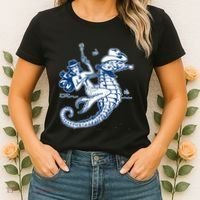 Mermaid Riding Seahorse Women's T-Shirt thumb 2
