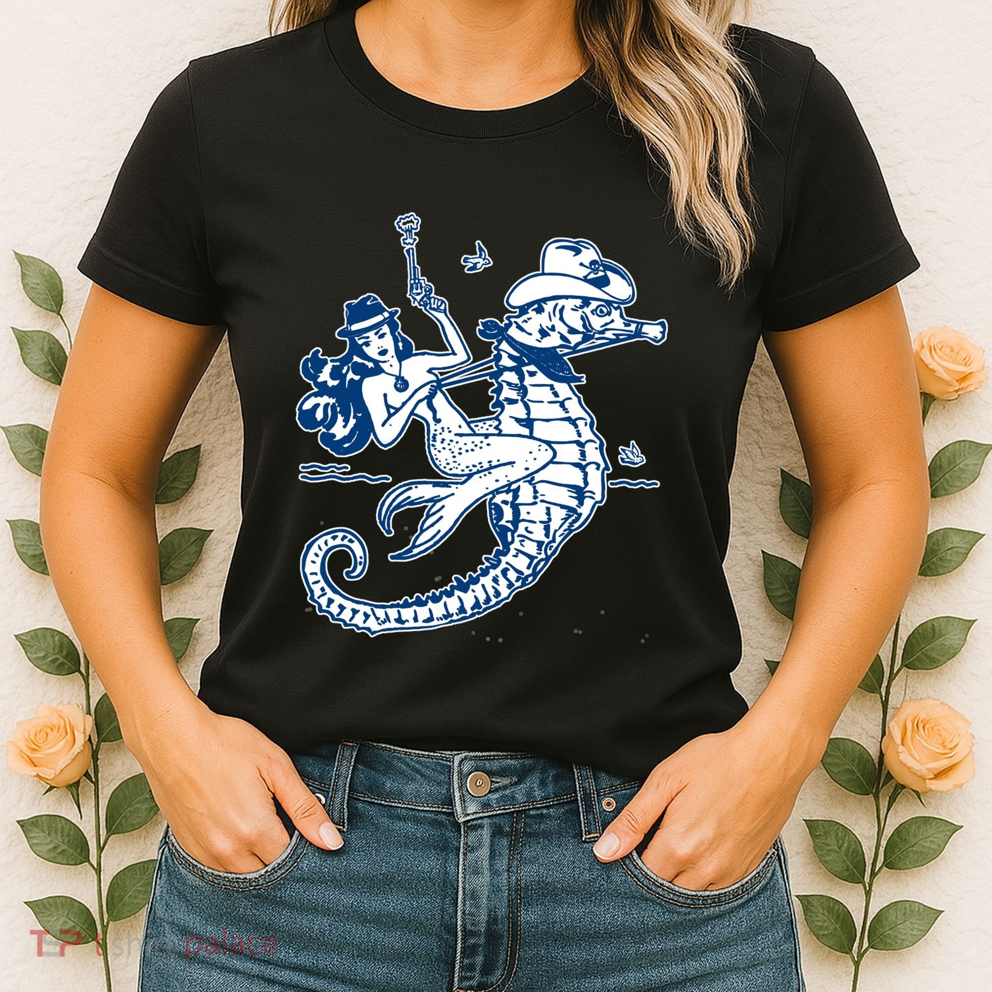 Mermaid Riding Seahorse Women's T-Shirt