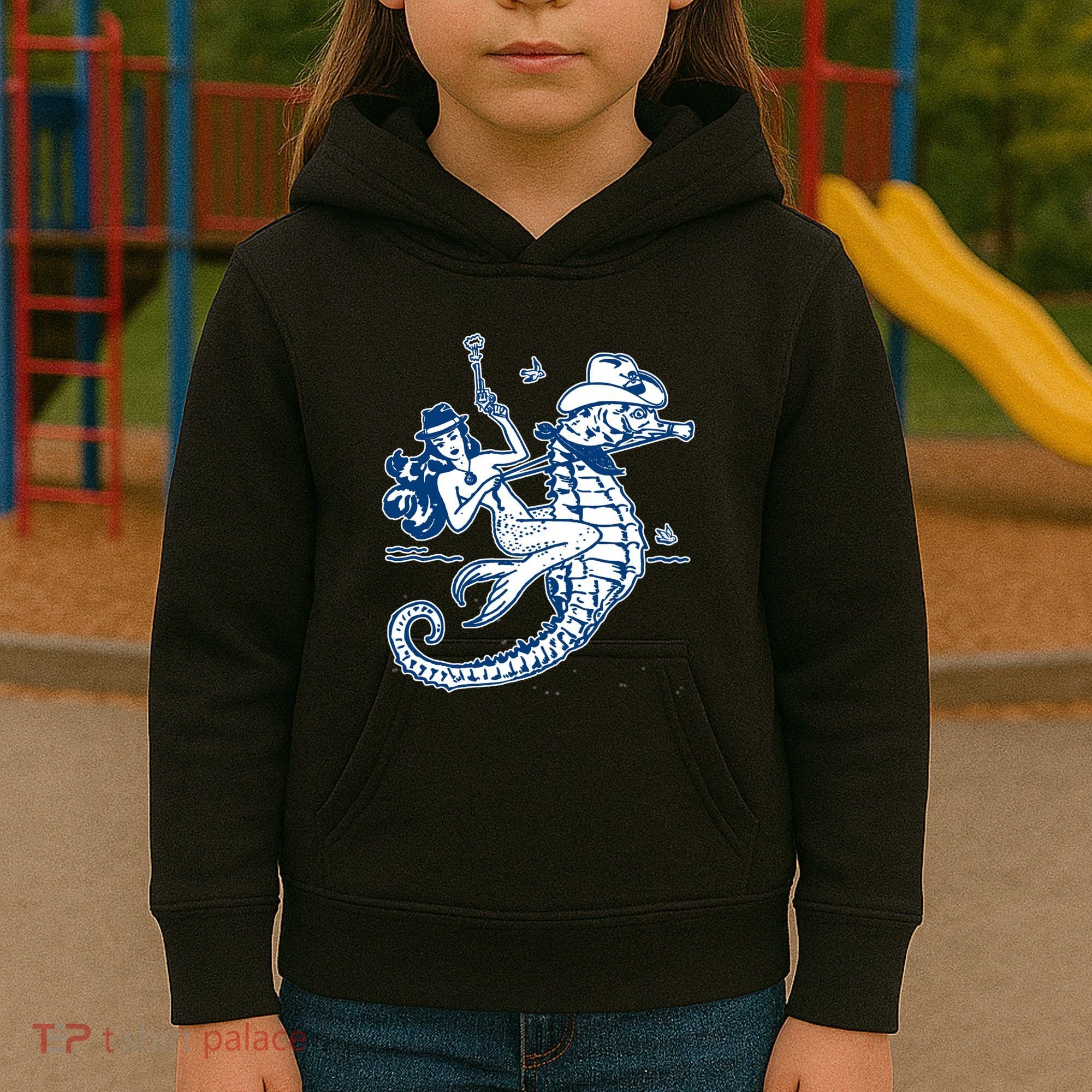 Mermaid Riding Seahorse Kids Hoodie