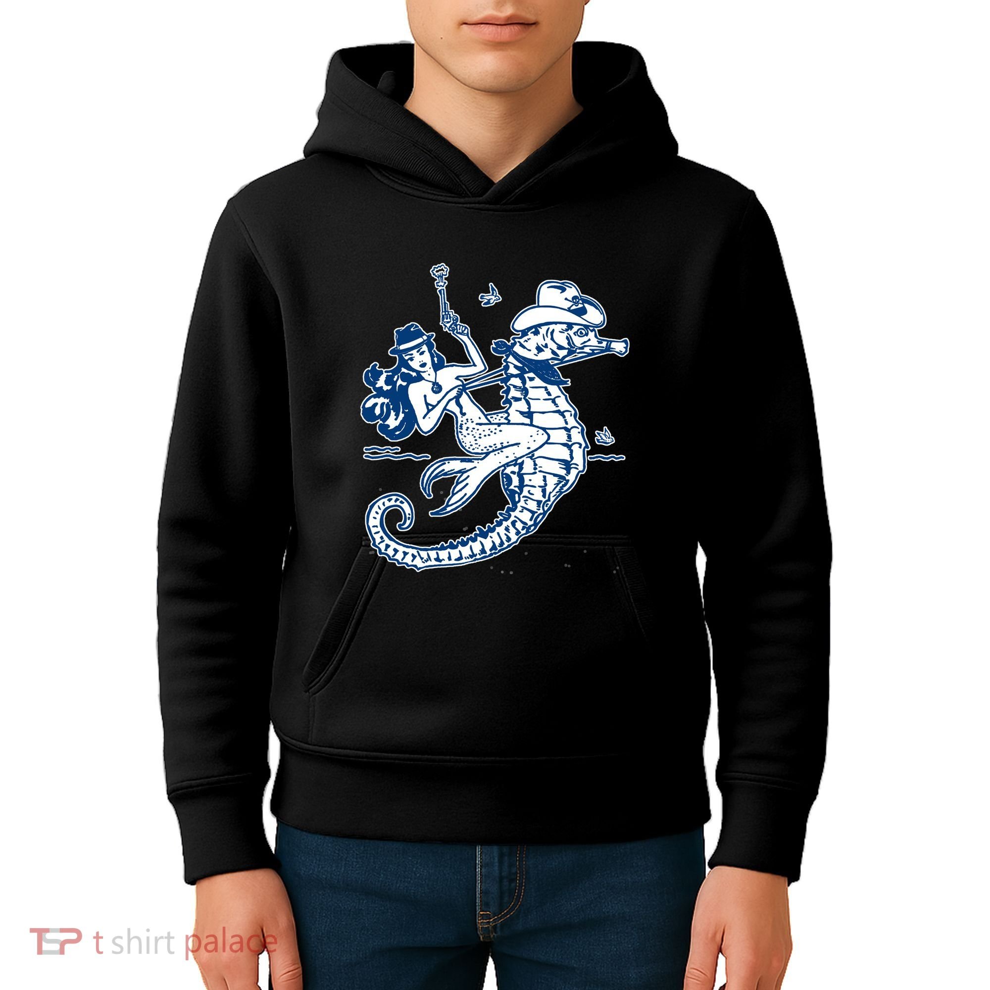 Mermaid Riding Seahorse Kids Hoodie