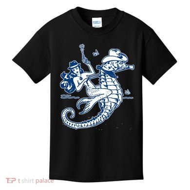 Mermaid Riding Seahorse Kids T-Shirt