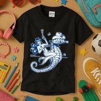 Mermaid Riding Seahorse Kids T-Shirt thumb 3