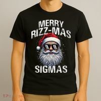 Merry Rizzmas Sigmas Gen Alpha Funny Christmas Santa Claus Gift T-Shirt thumb 3