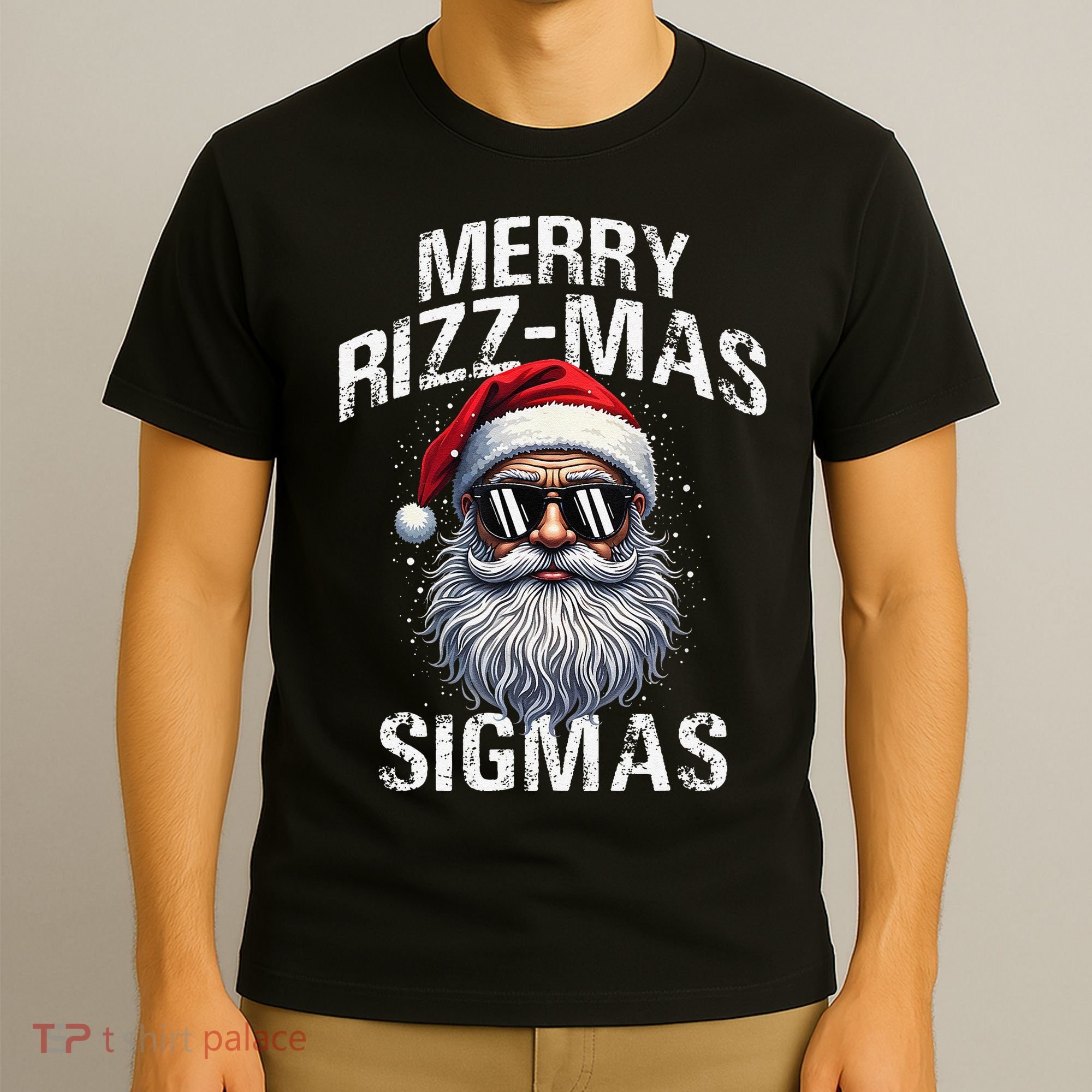 Merry Rizzmas Sigmas Gen Alpha Funny Christmas Santa Claus Gift T-Shirt