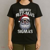 Merry Rizzmas Sigmas Gen Alpha Funny Christmas Santa Claus Gift T-Shirt thumb 4