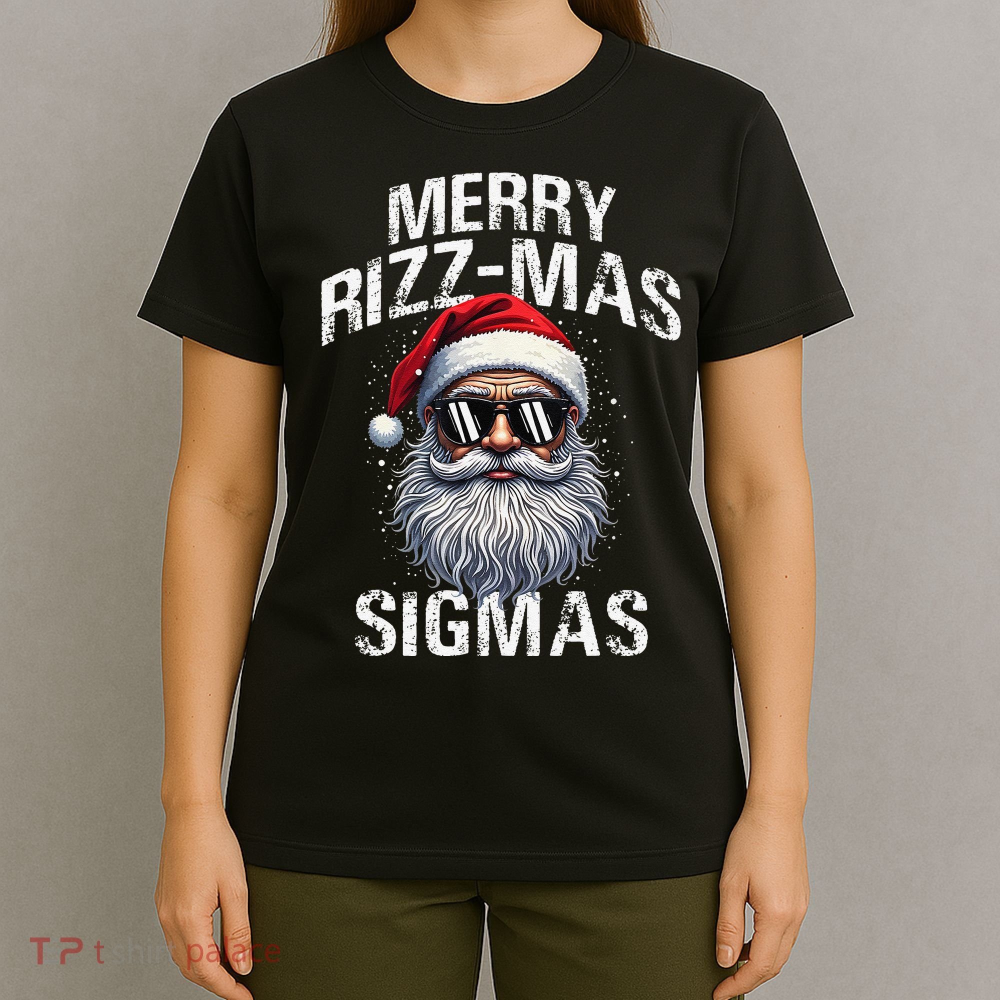 Merry Rizzmas Sigmas Gen Alpha Funny Christmas Santa Claus Gift T-Shirt