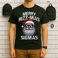 Merry Rizzmas Sigmas Gen Alpha Funny Christmas Santa Claus Gift T-Shirt thumb 6