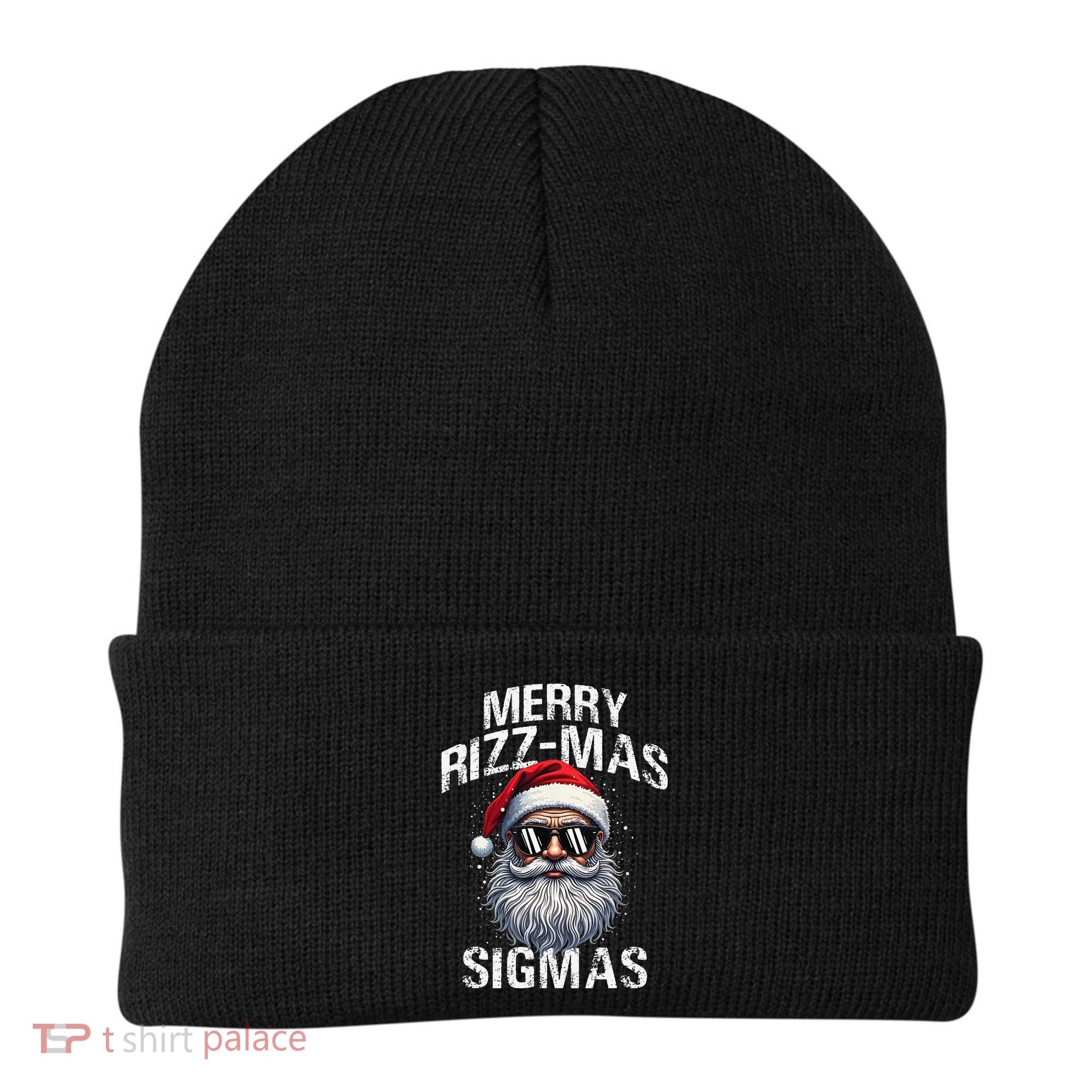 Merry Rizzmas Sigmas Gen Alpha Funny Christmas Santa Claus Gift Beanie