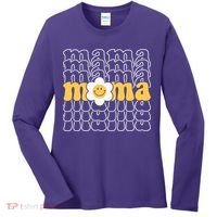 Mama Retro Sunflower Mothers Day Women's Long Sleeve Shirt thumb 0