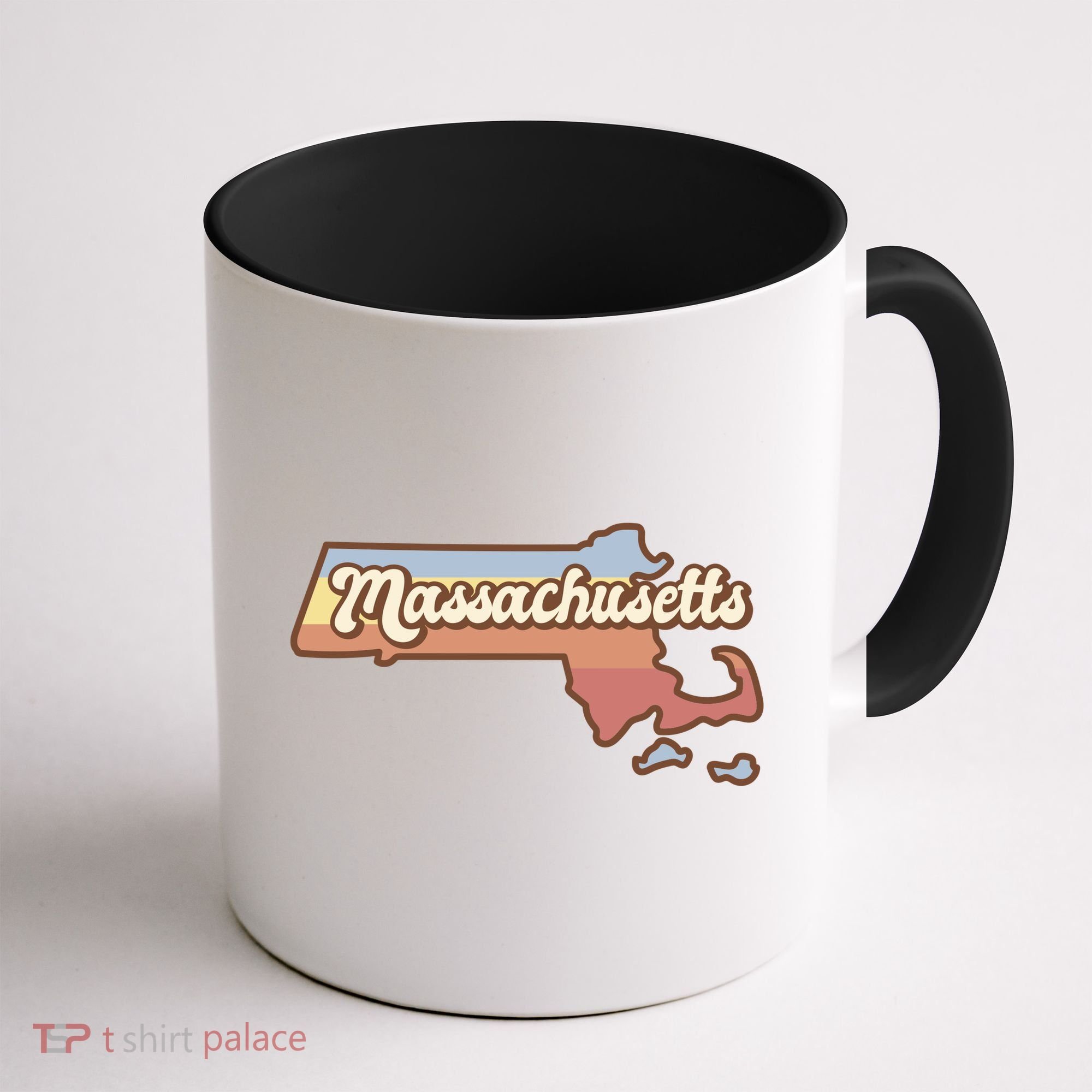 Massachusetts Retro Sunset Logo Coffee Mug
