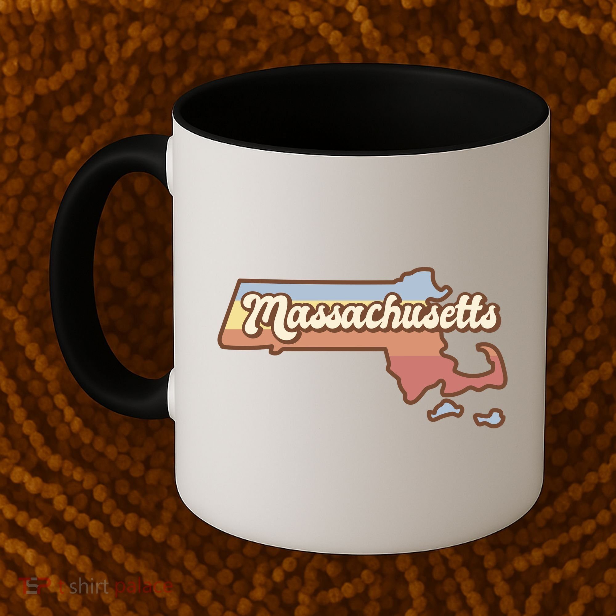 Massachusetts Retro Sunset Logo Coffee Mug
