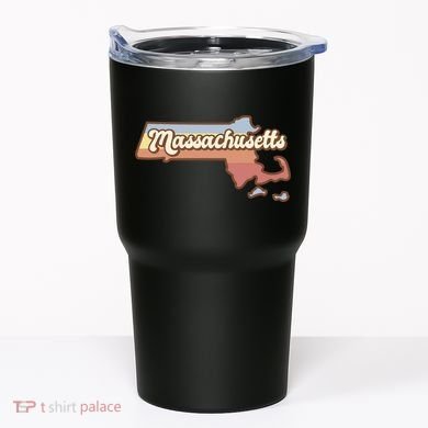 Massachusetts Retro Sunset Logo Tumbler