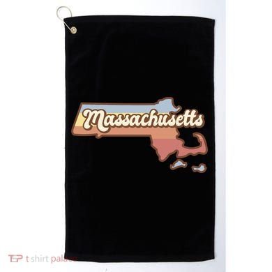 Massachusetts Retro Sunset Logo Golf Towel